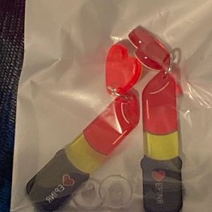 Lipstick with heart earrings!